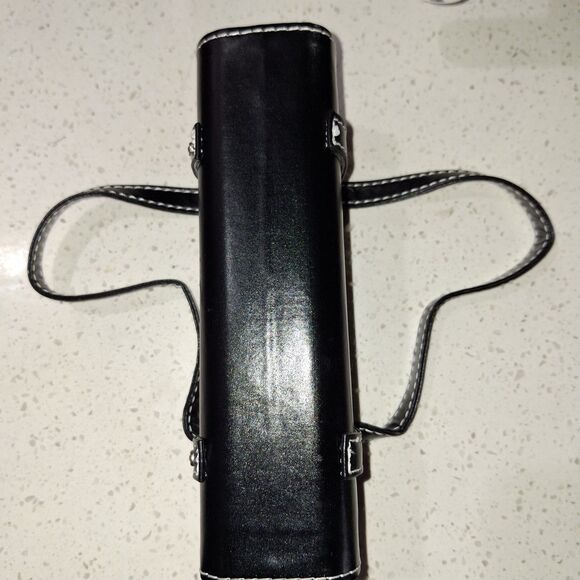 Black Small Rectangular Handbag Cosmetic Purse with Decorative Silver Tone Studs - Picture 12 of 15